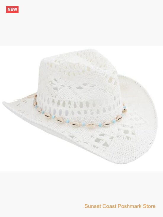 Straw Cowboy Hat with Shapeable Wide Brim for Sun Beach Western Cowgirl main image 7